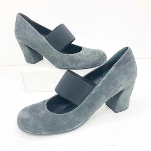 Audley London Charcoal suede Mary Jane shoes